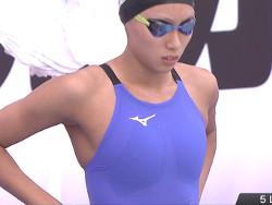 福井国体の水泳競技で競泳水着JKの乳首ポチが浮き出るハプニング