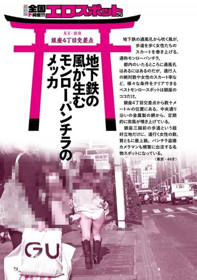 東京都内のモンローパンチラスポットは銀座・盗撮カメラマンも頻繁に出没する名物スポットに