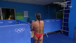 オリンピック女子飛び込みで食い込み尻シーンを捉えた画像
