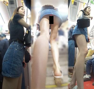 階段で前を歩くスカート女子を見上げたら見えたパンチラ画像