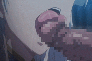 フェラチオのエロ画像…チロチロと舐めまわすリアルな口淫GIF（二次元）