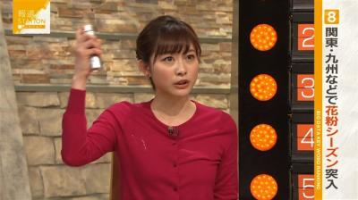 久冨慶子～花粉防止スプレーを実践しブラに服が引っかかる放送事故発生！