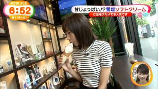 【武田玲奈キャプ画像】ソフトクリームの食レポしている武田玲奈のおっぱいの成長具合ｗｗｗ