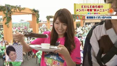 【GIF】ミタパンこと三田友梨佳アナ、練乳チョコバナナでフェラ顔