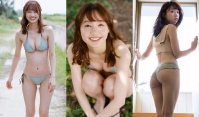 高田秋(27)の最新水着グラビアのクビレおっぱいエロ画像40枚