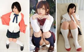 女子高生制服パンチラ｜広瀬りりあ（成海うるみ） 美少女JKコス 下着 エロ画像 50枚