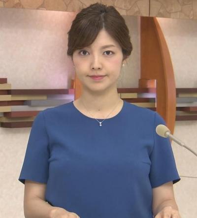 四位知加子アナ　おっぱいがエロいTシャツ