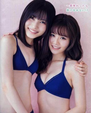 【Candy BOX】AKB48・込山榛香(19)と福岡聖菜(17)の週刊誌水着画像