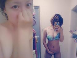 美人な関西大学生１９才♀がTwitter裏垢でおっぱいエロ写メ自撮り