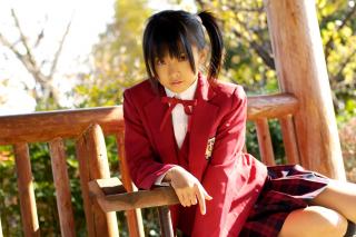 松永亜矢香が魔法先生ネギまの桜咲刹那でコスプレしてるエロ画像