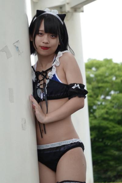 【画像】15歳現役JK・広瀬夏海、猫耳メイド姿で85センチEカップバストのフレッシュボディを魅せる！