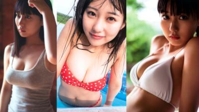 【田中美久2】ロリフェイスとのアンバランスな素晴らしい巨乳っぷりに目を奪われるビキニでの胸の盛り上がりがエロい写真集画像