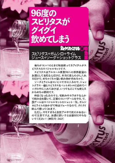 96度のスピリタスがグイグイ飲めてしまう