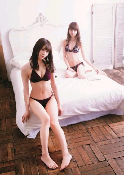 【PLATONK DOLLS】NGT48・荻野由佳(20)と奈良未遥(21)の週刊誌水着画像
