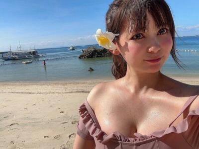 【画像】中川翔子「久しぶりの…」最新水着ショット投稿　大胆に胸の谷間を公開