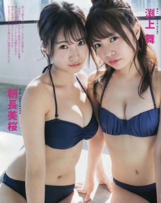 【ANOTHER STORY】HKT48・朝長美桜(19)と渕上舞(21)の週刊誌水着画像