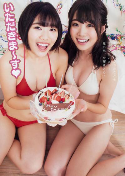 【HAPPY SMILE PARTY!!!】虹のコンキスタドール・的場華鈴(18)と鶴見萌(22)の週刊誌水着画像