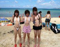 ブラジリアンビキニを日本着てる素人画像　こんなに生地の面積少ない水着をよく着れるよな！