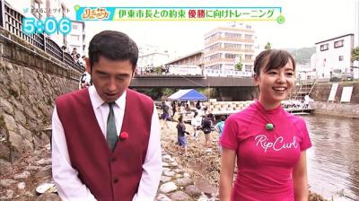 山田桃子～静岡のアイドルアナ、ウェットスーツで巨乳な姿が超エロい！
