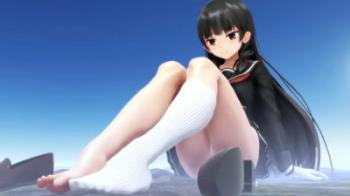 巨大娘MMD】可憐な美少女が街を押しつぶす！臭そうな靴下と美脚が ...