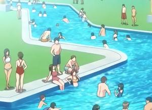 プール　勃起 