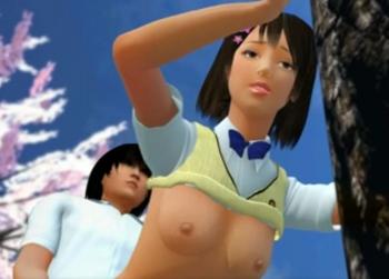 3d 青姦jk 桜舞い散る公園で立ちバックする高校生カップル アニメエロタレスト