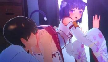 Porn]「同人作品」猫耳ロリ巫女ちゃんにチューしてフェラさせてから生 ...