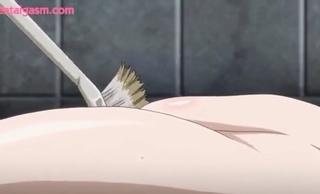 便器用の汚れブラシでワレメをゴシゴシクリ磨き おま こ内部はステッキ丸ごとぶっ挿してグリグリお掃除 アニメエロタレスト