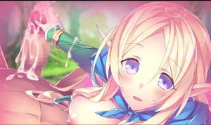 【エロゲープレイ動画３Dエロアニメ】美形エルフの淫語手コキ精液搾取（Porn hub：７分）
