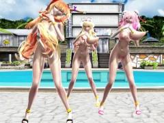 東方MMD華扇勇儀幽香3Dエロアニメ】爆乳美女トリオがプールサイドで乳 ...